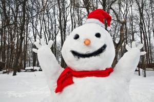 Build a snowman to beat the winter blues