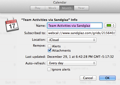 generate url for mac calendar